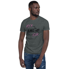 Load image into Gallery viewer, RYKO Short-sleeve t-shirt. Dark grey with pink and black logo.