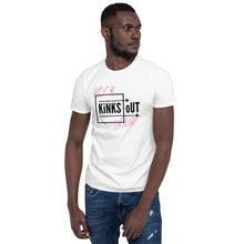 Load image into Gallery viewer, RYKO Short-sleeve t-shirt. White with pink and black logo.