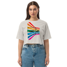 Load image into Gallery viewer, K.O. Pride Loose Drop Shoulder Crop Top- Mustard, Vintage White