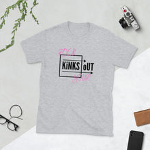 Load image into Gallery viewer, RYKO Short-sleeve t-shirt. Grey with pink and black logo.