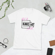 Load image into Gallery viewer, RYKO Short-sleeve t-shirt. White with pink and black logo.