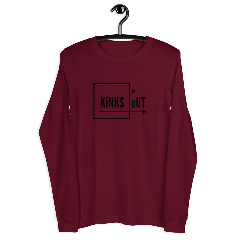 K.O. Unisex Long Sleeve Tee- Maroon, Dark Grey Heather, Military Green, Heather Mauve, Sand Dune
